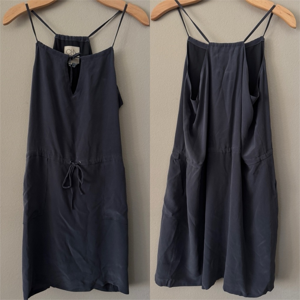 NWT CHASER Silk Crepe Strappy Surplus Military Mini Dress Size M